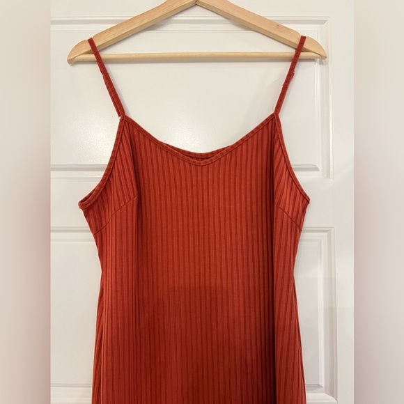 Boho Spaghetti Strap Burnt Orange Midi Dress Women’s XL - Picture 2 of 10
